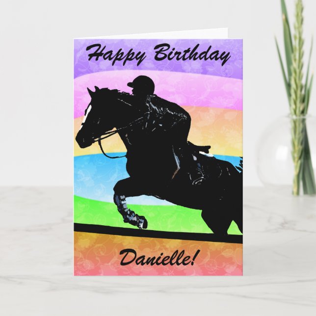 Personalized Happy Birthday Horse Card (Front)