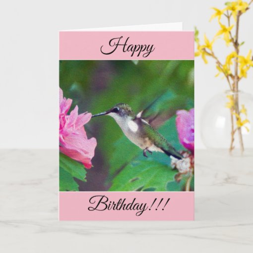 Personalized Happy Birthday Hummingbird Card | Zazzle
