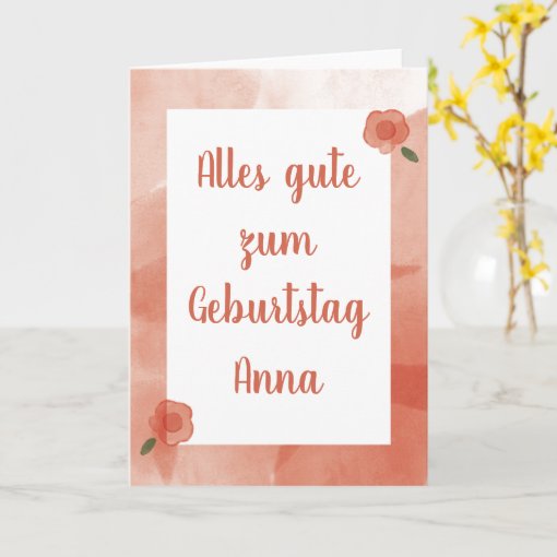 Personalized Happy Birthday in German Card | Zazzle