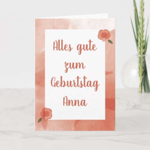 Personalized Happy Birthday in German Card