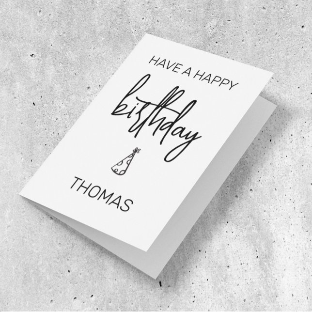 Personalized happy Birthday Minimalistic Simple  Card (Creator Uploaded)