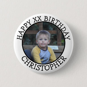Personalized Happy Birthday Name and Age Button