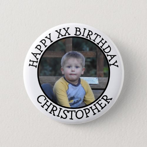 Personalized Happy Birthday Name and Age   Button