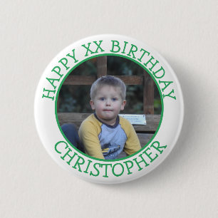 Personalized Happy Birthday Name and Age Button