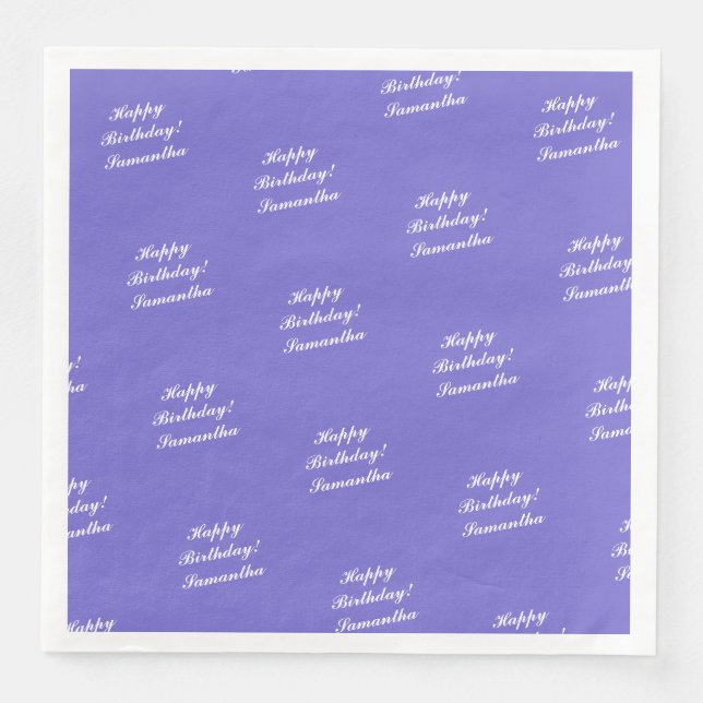 Personalized Happy Birthday Napkin  - HAMbyWG (Front)