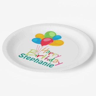 Personalized Happy Birthday Paper Plate
