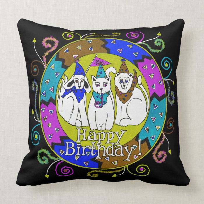 Personalized Happy Birthday Party Animals Pillow