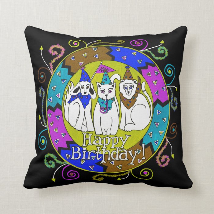 Personalized Happy Birthday Party Animals Pillow