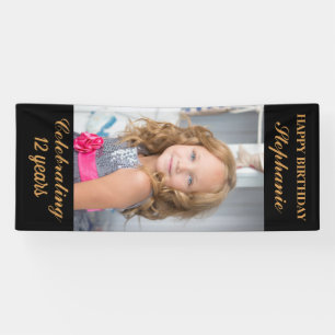 Personalized Happy Birthday Photo Age Banner