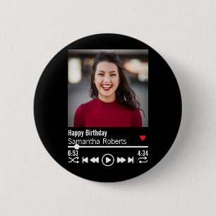 Personalized Happy Birthday Photo Button