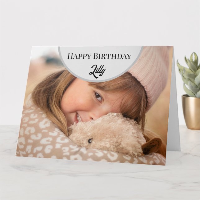 Personalized Happy birthday photo card (Small Plant)