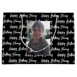 Personalized Happy Birthday Photo   Large Gift Bag