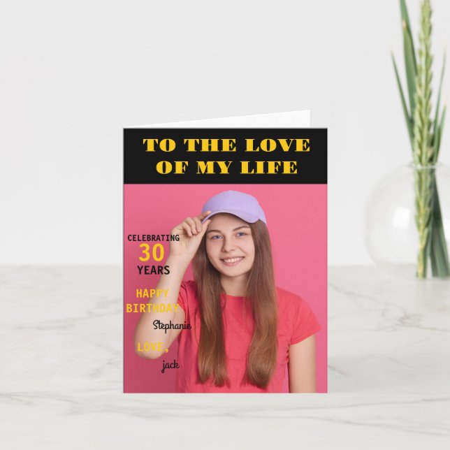 Personalized Happy Birthday Photo Love wife Card (Front)