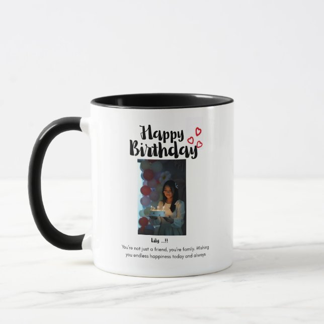 Personalized Happy Birthday Photo Mug  (Left)