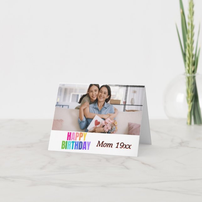 Personalized Happy Birthday Photo Name Quotes  Card (Front)