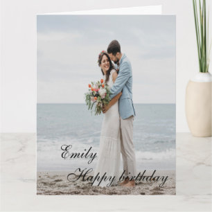 Personalized Happy Birthday Photo wife Card