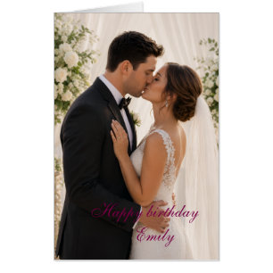 Personalized Happy Birthday Photo wife Card