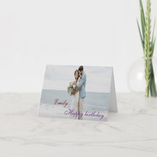 Personalized Happy Birthday Photo wife Card