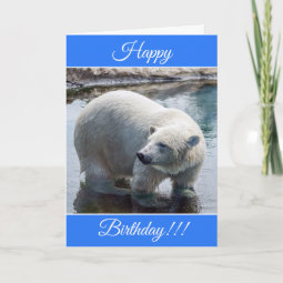 Personalized Happy Birthday Polar Bear Card | Zazzle