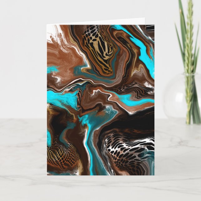 Personalized Happy Birthday  Pretty Abstract Art   Card (Front)