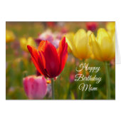 Personalized Happy Birthday Pretty Tulips Card (Front Horizontal)