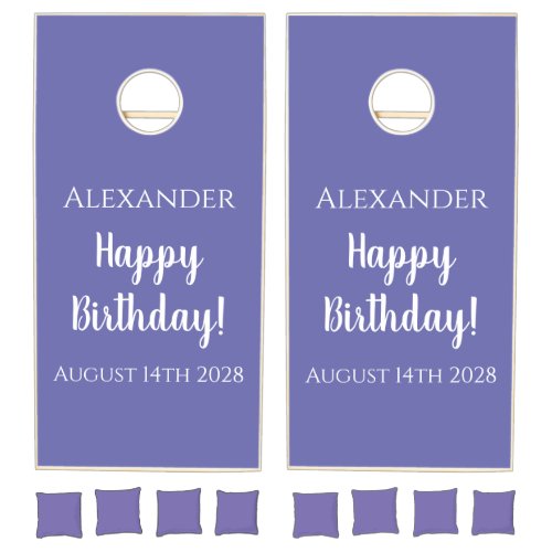 Personalized Happy Birthday Purple Birthday Cornhole Set