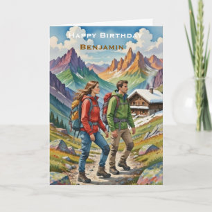 Personalized Happy Birthday Rock Climber Adventur Card