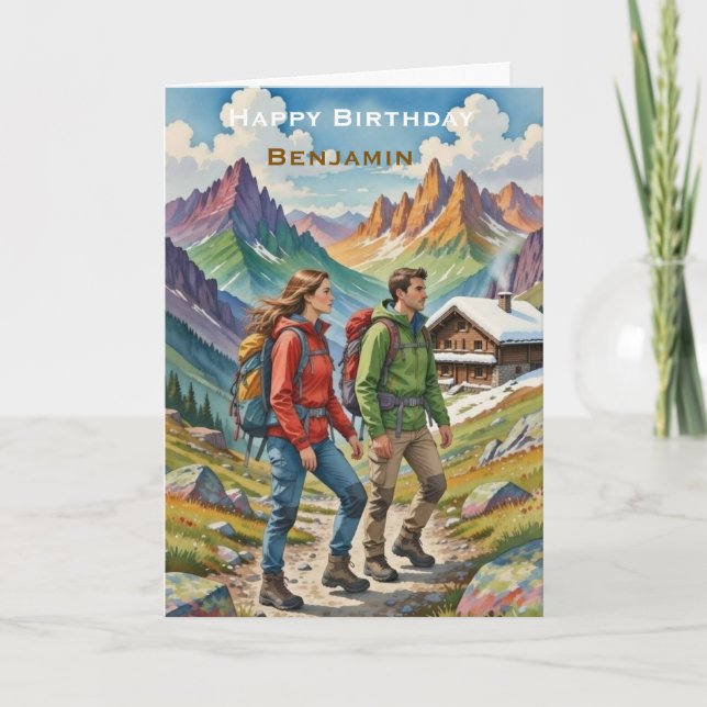 Personalized Happy Birthday  Rock Climber Adventur Card (Front)