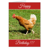 Personalized Happy Birthday Rooster Card (Front)