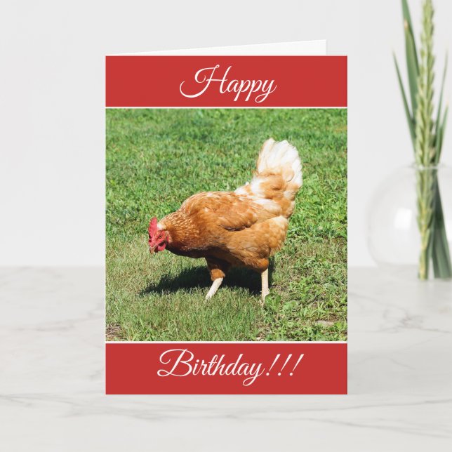 Personalized Happy Birthday Rooster Card (Front)