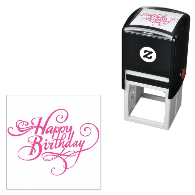 Personalized Happy Birthday Self-Inking Stamp (In Situ)