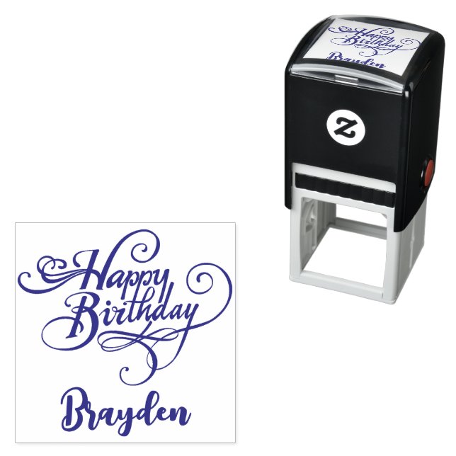 Personalized Happy Birthday Self-Inking Stamp (In Situ)