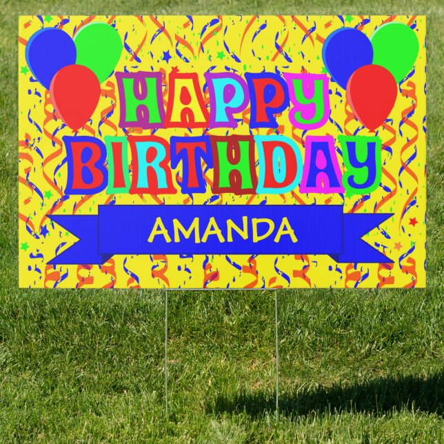 Personalized happy birthday sign (Insitu)