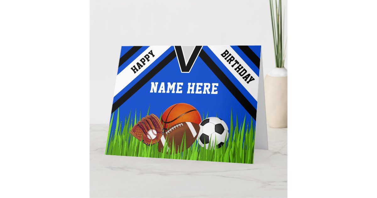 Personalized Happy Birthday, Sports Birthday Cards Zazzle