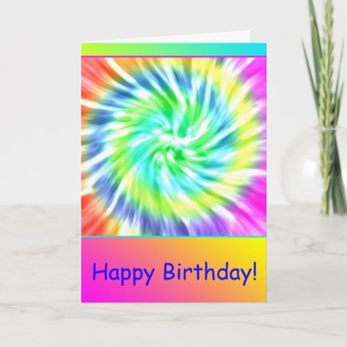 Personalized Happy Birthday Tie Dye Card