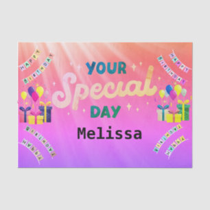Personalized Happy Birthday Tissue Paper