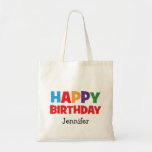 Personalized Happy Birthday Tote Bag at Zazzle