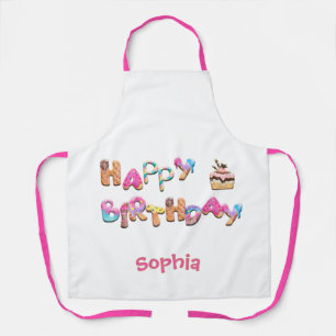 Personalized Happy Birthday Treats Colorful Apron