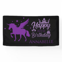 Personalized "Happy Birthday" Unicorn Banner