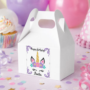 Personalized Happy Birthday Unicorn Favor Box