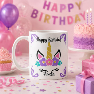 Personalized Happy Birthday Unicorn Mug