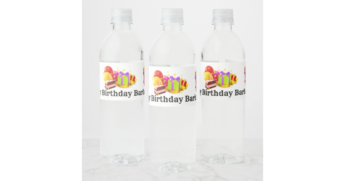 Personalized Happy Birthday Water Bottle Label | Zazzle