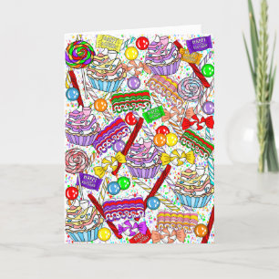 Personalized Happy Birthday Whimsical Candy Card