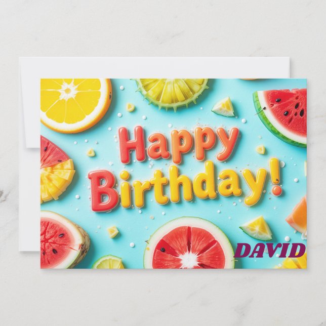 Personalized Happy Birthday Wishes Holiday Card (Front)