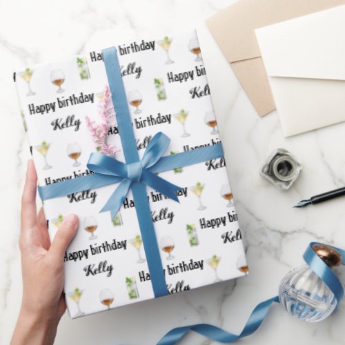 Personalized Happy Birthday wrapping paper