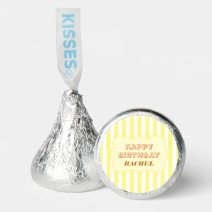 Personalized Happy Birthday Yellow Stripe  Hershey®'s Kisses®