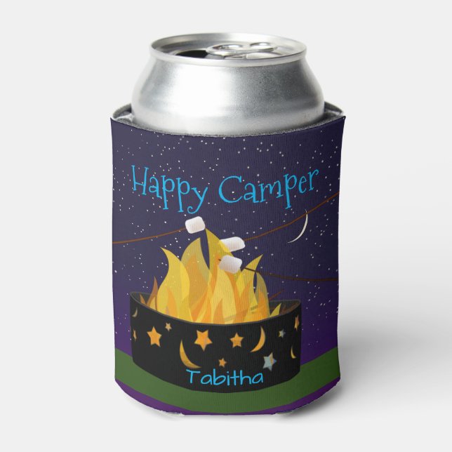 Personalized Happy Camper Can Cooler (Can Front)