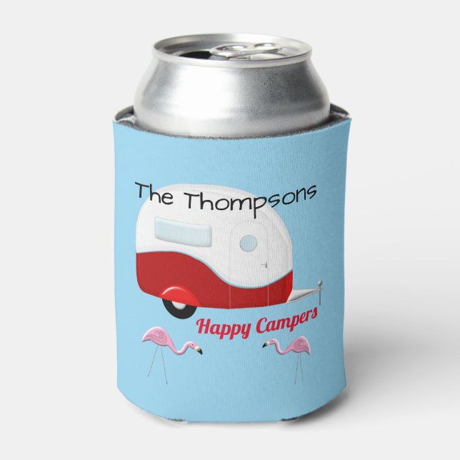 Personalized Happy Camper Can Cooler (Can Front)