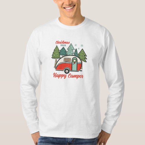 Personalized Happy Camper Christmas T_Shirt