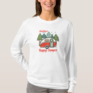 Personalized Happy Camper Christmas T-Shirt